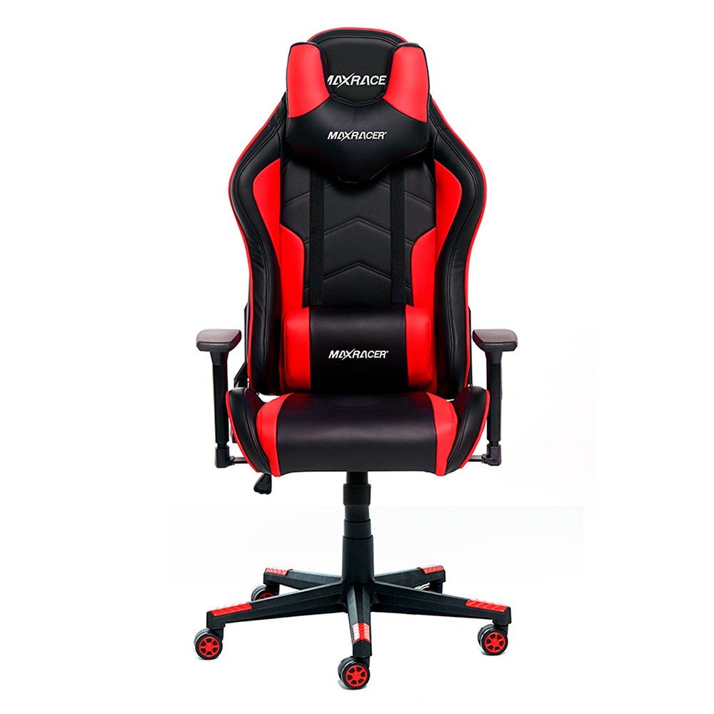 Cadeira Gamer MaxRacer Tactical Vermelha Reclina Braço 3D - 1