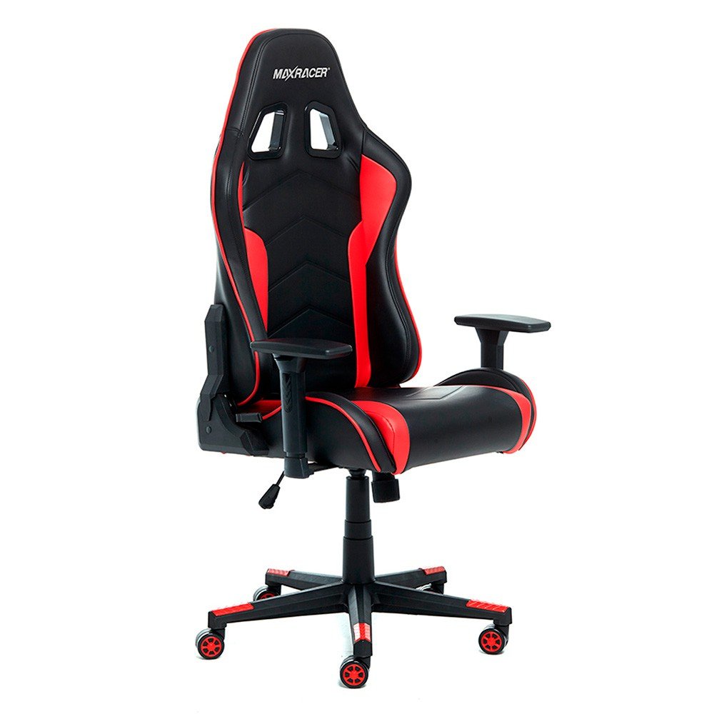 Cadeira Gamer MaxRacer Tactical Vermelha Reclina Braço 3D - 2