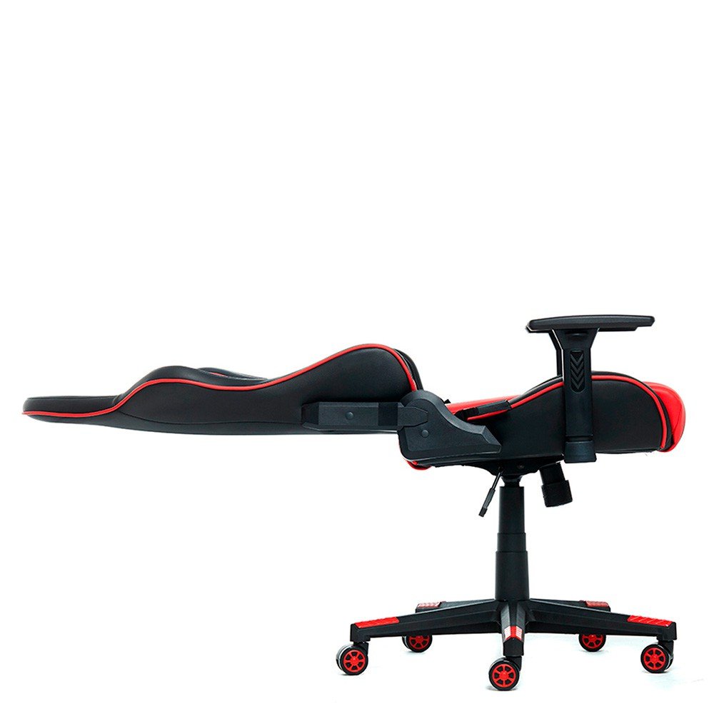 Cadeira Gamer MaxRacer Tactical Vermelha Reclina Braço 3D - 4