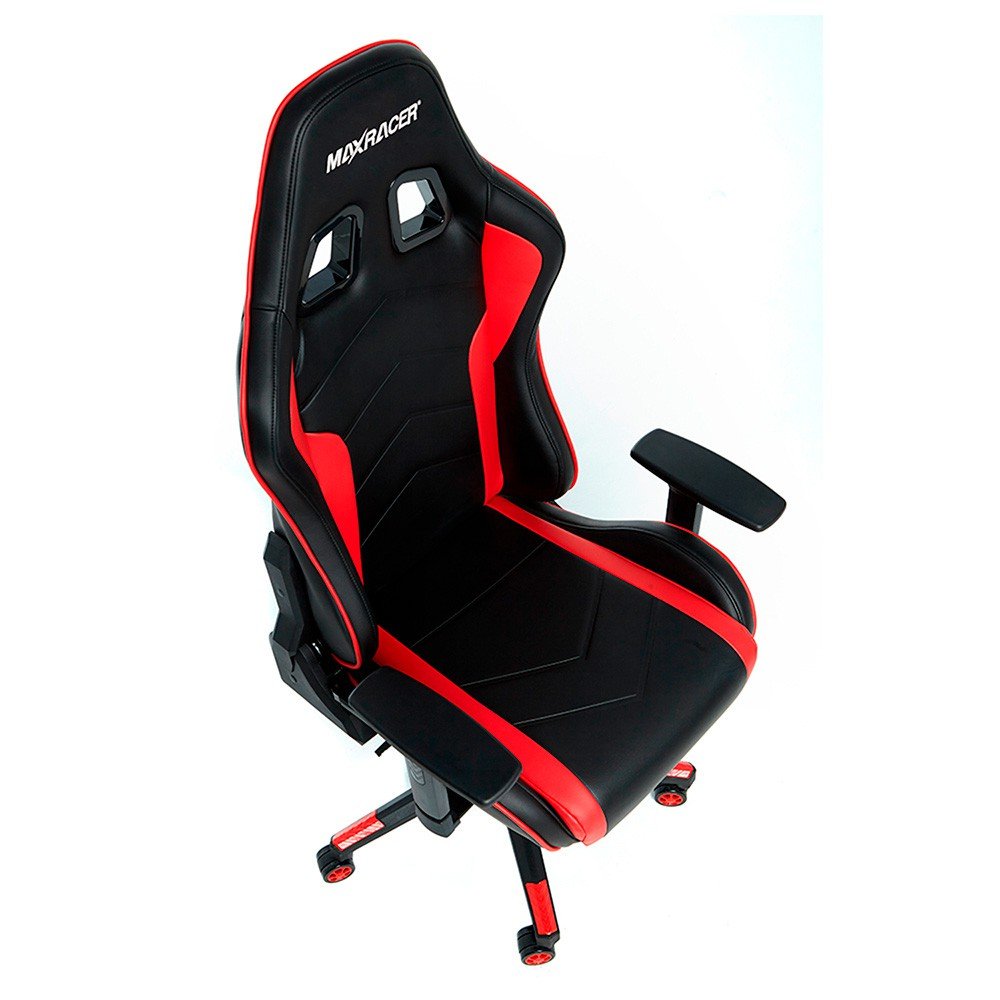 Cadeira Gamer MaxRacer Tactical Vermelha Reclina Braço 3D - 3