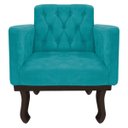Ver imagem 6 de Kit Diva Recamier Diana 140cm Lado Esquerdo e 02 Poltronas Classic Suede Azul Turquesa - ADJ Decor