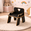Ver imagem 2 de Cadeira Infantil Mdf 15mm Premium com Encosto Coração:preto