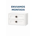 Ver imagem 3 de Mesa de Cabeceira Suspensa Provençal Branca MDF 15 mm 2 Gavetas 25 cm