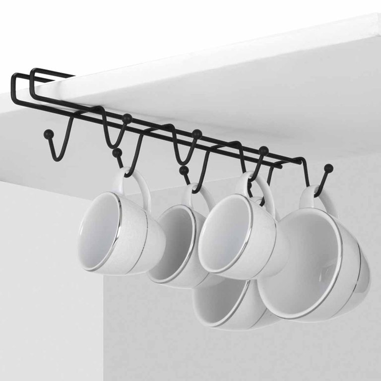 Suporte para 8 xícaras de Encaixe Pendurar Arthi - Black:Preto