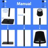 Luminária Abajur Mesa Led Touch Dimerizável S/ Fio Portátil Preto - 8