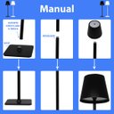 Ver mais imagens de Luminária Abajur Mesa Led Touch Dimerizável S/ Fio Portátil Preto