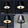 Luminária Abajur Mesa Led Touch Dimerizável S/ Fio Portátil Preto - 4