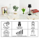 Ver imagem 2 de Luminária Abajur Mesa Led Touch Dimerizável S/ Fio Portátil Preto