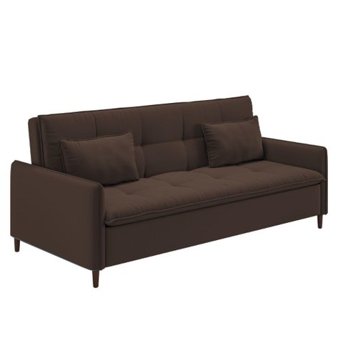 Sofá Cama Reclinável 3 Lugares e Almofadas Inclusas Multimóveis Cr45239