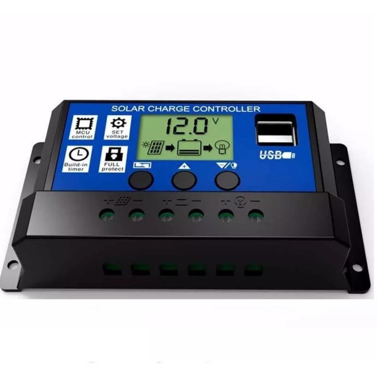 Controlador Carga Painel Solar 30a Usb 12/24v Pwm - 3