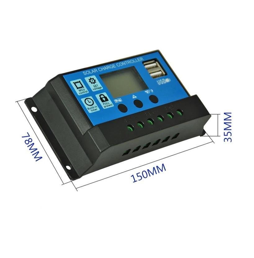 Controlador Carga Painel Solar 30a Usb 12/24v Pwm - 2