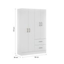 Ver imagem 3 de Guarda Roupa 6 Portas com 3 Gavetas e Chave Linha Mumbai Branco