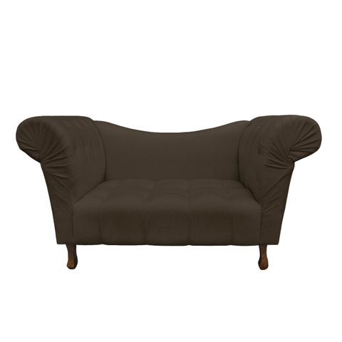 Recamier Divã Rio 1,50m Suede Marrom - Dominic Decor