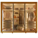 Ver imagem 2 de Guarda-Roupa Casal 3 Portas Reflecta com Pés e LED 100% MDF Platinum Marrom/Marrome