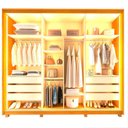 Ver imagem 4 de Guarda-Roupa Casal 3 Portas Reflecta com Pés e LED 100% MDF Platinum Marrom/Marrome