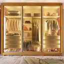 Ver imagem 1 de Guarda-roupa Casal 3 Portas Reflecta com Pés e Led 100% Mdf Platinum