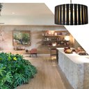 Ver imagem 3 de Lustre Luminária Pendente de Madeira MDF Mod. Madri Tabaco