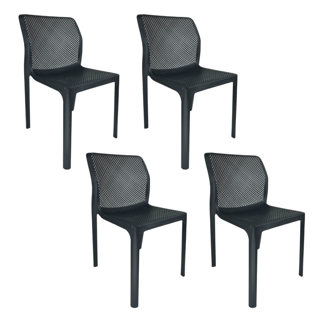 Cadeira Laryssa Preta Top Chairs - kit com 4