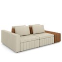 Ver imagem 1 de Sofá Ilha e Puff Sala Living 285cm Siesta M22 Linho Cru/marrom - Mpozenato
