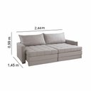 Ver imagem 5 de Sofá Cama Retátil e Reclinável Captiva Tecido Linho Cinza 2,64 M