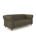 Ver imagem 2 de Sofá Living Sala de Estar Stanford Chesterfield 2 Lugares 200cm Pés de Madeira Couro Capuccino G58 -