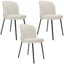 Ver imagem 1 de Kit 3 Cadeiras Sala de Jantar Estofada Gavi L02 Linho Champagne - Lyam Decor
