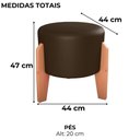 Ver imagem 3 de Puff Decorativo para Sala Luxo 44x44 Cm Corano Marrom Milani Store