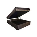 Ver imagem 2 de Cama Box Baú Casal com Colchão Molas Bonnel Abertura Pneumática Suede Marrom Base Box Baú