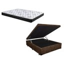 Ver imagem 3 de Cama Box Baú Casal com Colchão Molas Bonnel Abertura Pneumática Suede Marrom Base Box Baú