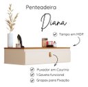 Ver imagem 2 de Penteadeira Suspensa com Gaveta Multifuncional c/ Puxador:Off Nature