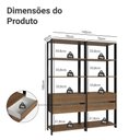 Ver imagem 4 de Estante Armário Multiuso para Livros 4 Gavetas 8 Prateleiras 140cm Madesa