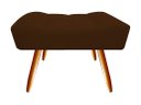 Ver imagem 5 de Kit Namoradeira + 2 Poltronas Decorativa Isis + 1 Puff Retangular Couro Marrom Pés Madeira Mz Decor