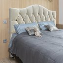 Ver imagem 3 de Cabeceira Cama Queen Botões Provençal Bege Suede com Pés 120cm Altura Rbl