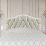 Cabeceira Cama Queen Botões Provençal Bege Suede com Pés 120cm Altura Rbl - 1