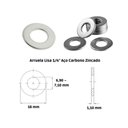 Ver imagem 3 de Arruela Lisa 1/4 - 50 Uni (kit)