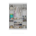 Ver imagem 5 de Guarda-roupa Infantil 122cm com Vidro 4 Portas e 2 Gavetas Teddy Multimóveis Mp4488 Branco
