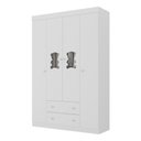 Ver imagem 2 de Guarda-roupa Infantil 122cm com Vidro 4 Portas e 2 Gavetas Teddy Multimóveis Mp4488 Branco