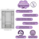 Ver imagem 3 de Guarda-roupa Infantil 122cm com Vidro 4 Portas e 2 Gavetas Teddy Multimóveis Mp4488 Branco