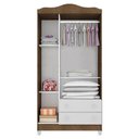Ver imagem 2 de Berço Americano Lara e Guarda Roupa Ariel 3 Portas Branco Acetinado Amadeirado com Colchão