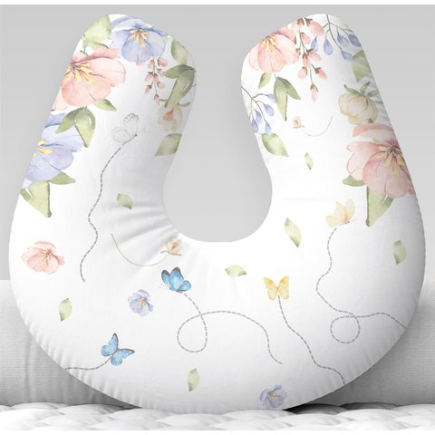 Almofada de Amamentação Jardim Suspenso Borboletinhas Floral