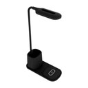 Ver imagem 1 de Luminária Led Multilaser - Usb-c - Carregador por Indução Integrado - Porta Canetas - Preta -