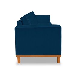 Sofa beny 1.80 linho azul soft encosto  madeira prima deccor - 4