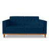 Sofa beny 1.80 linho azul soft encosto  madeira prima deccor - 3