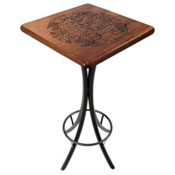 Cj Mesa Madeira 60x60cm - Bistrô Fixa 98cm + 4 Banquetas 73 - Natural - Beer Happy Hour - 2