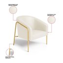 Ver imagem 3 de Poltrona Sala Industrial Alta Dourado Kit 2 Stella Sintético Pu Bege D03 - D’Rossi