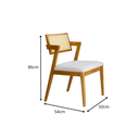 Ver imagem 2 de Kit 2 Cadeiras Jantar Helena com Braço Tela Ratan Linho Bege