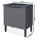 Ver mais imagens de Balcão Cozinha para Cooktop Verona 5 Bocas com Tampo Cinza