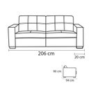 Ver imagem 3 de Sofá 3 Lugares 206cm Punto Mempra 