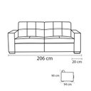 Ver imagem 3 de Sofá 3 Lugares 206cm Punto Mempra