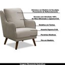 Ver imagem 3 de Poltrona Decorativa Catar com Tachas Veludo Bege Claro - Gran Belo